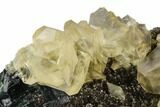 Green Fluorite and Yellow Calcite on Quartz - Fluorescent! #112421-3